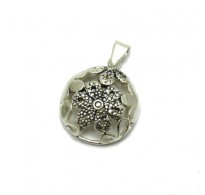 PE001199 Sterling silver pendant  flower  925 solid Empress
